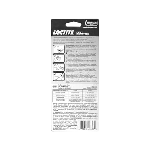 Loctite Epoxy Instant Mix, Translucent Yellow 5 Minutes, 0.47 fl oz Syringe, Pack of 2 - size: 0.47 fl oz (2 Pack), style: Syringe