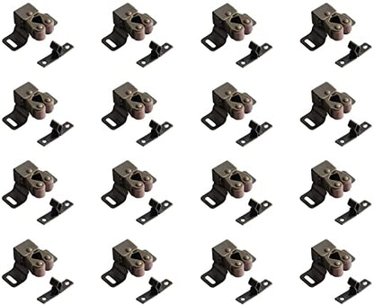 XMHF Ball Roller Catches Double Catch Bronze Tone Door Latch with Installation Screws for Cabinet Drawer Closet Pack of 10