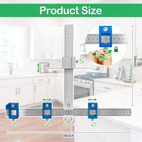 Blue Cabinet Hardware Jig Tool(Box) for Handles and Pulls on Drawers/Doors
