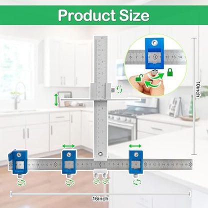 Blue Cabinet Hardware Jig Tool(Box) for Handles and Pulls on Drawers/Doors