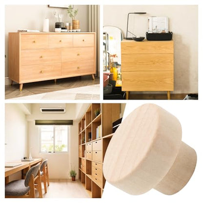 20 Pack 1-3/8" Unfinished Wood Cabinet Knobs with Screws - color: Unfinished - 20 Pack