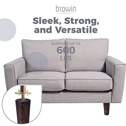 5 inch Solid Wood Tapered Furniture Legs Set of 4 with 5/16" Bolts - color: Wenge, size: 5" (12cm)