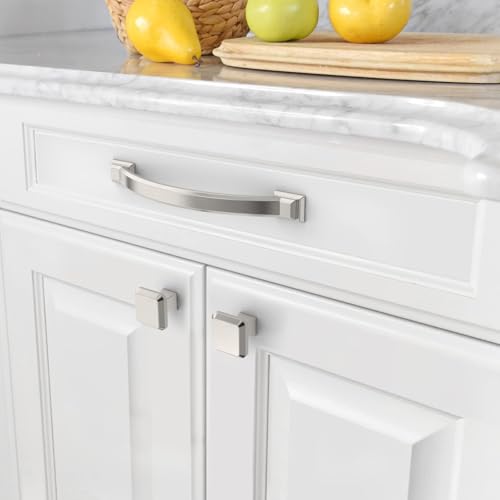 Amerdeco 10 Pack Brushed Satin Nickel Cabinet Pulls 3.75" - color: Brushed Satin Nickel, size: 3.75" hole center