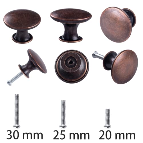 20 Pack Red Bronze Kitchen Cabinet Knobs Round Drawer Pulls - color: Red Bronze