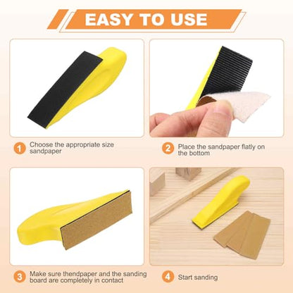 HARFINGTON 70 Pcs Detail Sander Paper 220 Grit 3.5" x 1.2" Micro Hand Sanding Papers Sheets Wet Dry Sandpapers with Sanding Block Tool for Wood Furniture Crafts Woodworking - style: 220 Grit