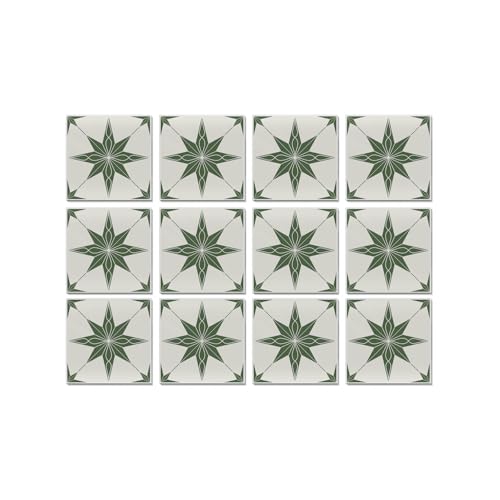 Alwayspon 12 Sheet 6x6inch 3D Thicken Foaming Board Vinyl Backsplash Marble Tiles, Self-Adhesive Peel and Stick Wall Tile Stickers Stick on Subway Tiles for Kitchen Bathroom Wall, Beige Green - color: Beige Green 1