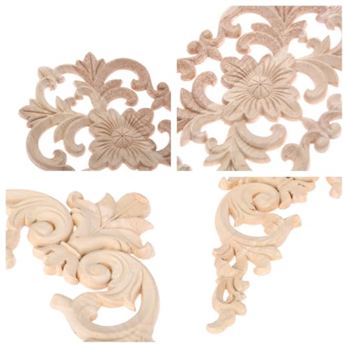 5Pcs Wood Appliques Onlays Classic Decorative Furniture Appliques Set B - color: Set B
