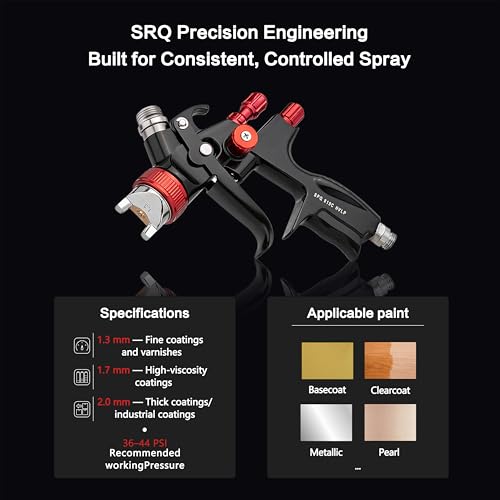 819 HVLP Air Spray Gun Kits with 1.3/1.7/2.0 mm Nozzles Spray Paint Gun Automotive with Air Regulator Separator for Car Paints, Primer, Clear/Top Coat & Touch-Up, DIY Painting Spray - size: 819 plastic cup