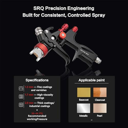 819 HVLP Air Spray Gun Kits with 1.3/1.7/2.0 mm Nozzles Spray Paint Gun Automotive with Air Regulator Separator for Car Paints, Primer, Clear/Top Coat & Touch-Up, DIY Painting Spray - size: 819 plastic cup