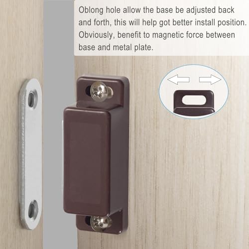 SDTWZW Magnetic Cabinet Door Catch, Brown, Pack of 4 - color: Brown