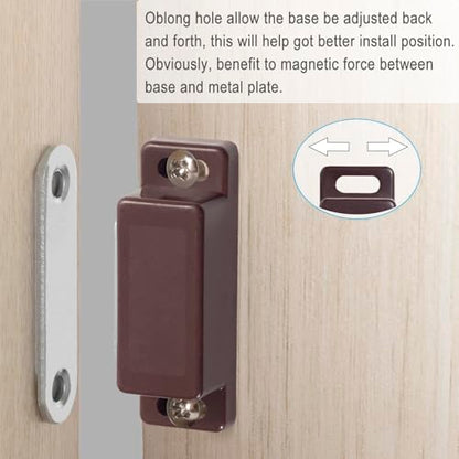 SDTWZW Magnetic Cabinet Door Catch, Brown, Pack of 4 - color: Brown