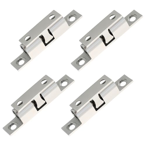 Alise Brass Double Roller Catch Cabinet Latches Door Catch 47mm,4 Pcs - color: Silver, size: 47mmX30mm