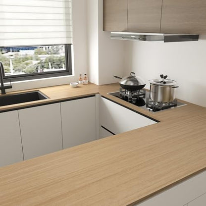 16''x354'' Light Brown Wood Contact Paper Peel and Stick Wallpeper Self Adhesive Wood Grain Contact Paper for Furniture Countertop Bubble Free Design Thick Removable Waterproof Top Vinyl Wrap - color: Light Brown, size: 16" x 354"