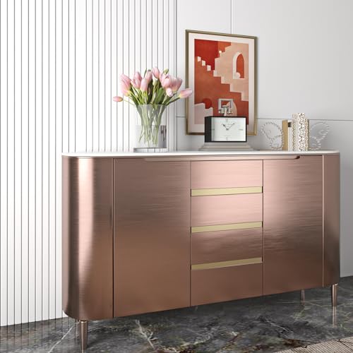Livelynine 15.8x394 Metallic Wallpaper Peel and Stick Desk Wrap Champagne Pink Contact Paper for Desk Countertops Dorm Teacher Fridge Locker Wall Paper Waterproof Renter Friendly Counter Top Covers - size: 15.8" x 394"