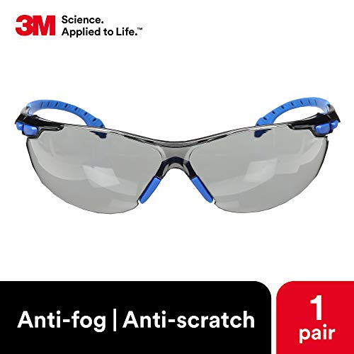 3M Safety Glasses, Solus 1000, Scotchgard Gray Lens, Blue/Black Frame - style: Gray Lens, Blue/Black Frame