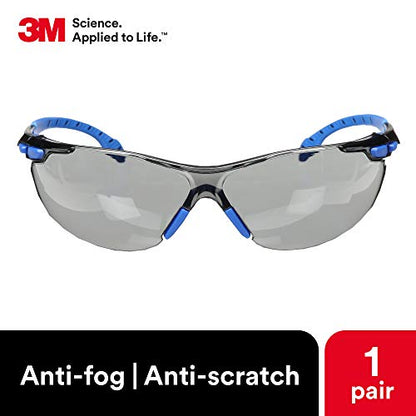 3M Safety Glasses, Solus 1000, Scotchgard Gray Lens, Blue/Black Frame - style: Gray Lens, Blue/Black Frame