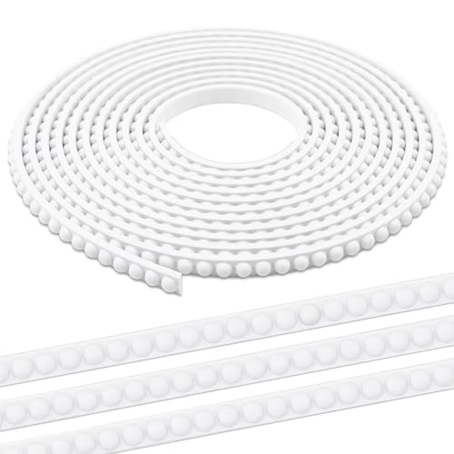 118" x 0.39" Peel & Stick Beaded Decorative Molding Trim, Flexible 3D Half-Round Dot Edge Strip for Home Decoration, Bathroom Mirror Frame, Cabinet, Backsplash Tile (Unfinished White) - size: 118" x 0.39"