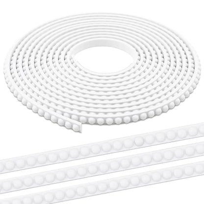 197" x 0.39" Peel & Stick Beaded Decorative Molding Trim, Flexible 3D Half-Round Dot Edge Strip for Home Decoration, Bathroom Mirror Frame, Cabinet, Backsplash Tile (Unfinished White) - size: 197" x 0.39"