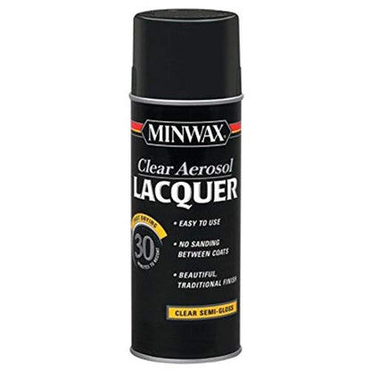 Minwax Brushing Lacquer, Semi-Gloss, Clear, 12 oz - size: 12.25 fl oz, style: Semi-Gloss