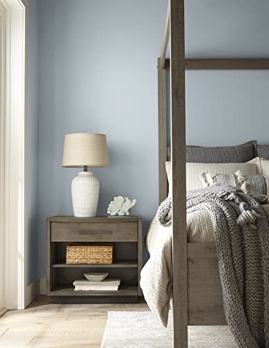KILZ TRIBUTE Paint & Primer, Interior, Satin, Chambray Blue, 1 Gallon - color: CHAMBRAY BLUE, size: 128 Fl Oz (Pack of 1)