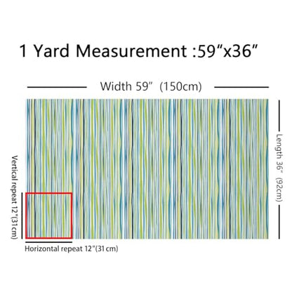 Feelyou Stripes Fabric by The Yard Soft 10 Yards - color: Multi 25, size: 10 Yards