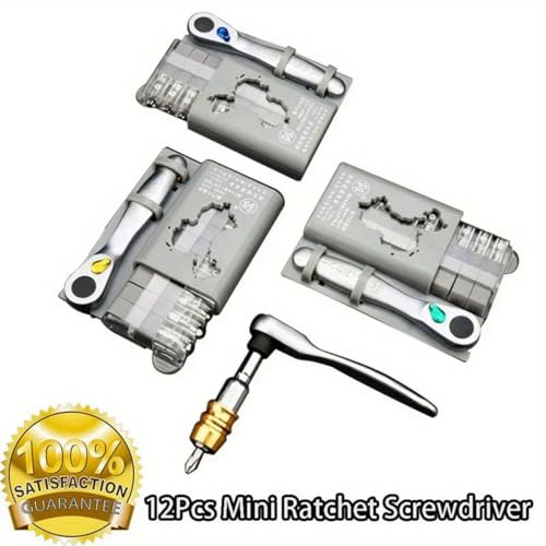 Right Angle Screwdriver, 36-Tooth Mini Ratchet Wrench, Angle Screwdriver for Tight Spaces, Low Profile Offset screwdrivers, Magnetic Ratchet Screwdrivers Repair Tool