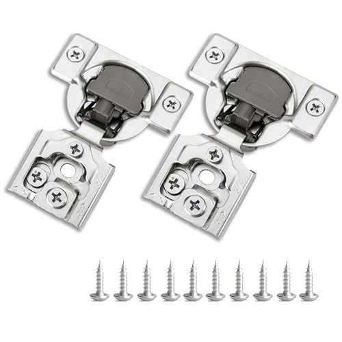 3/4 Inch Overlay Soft Close Cabinet Hinges, 2 Pack Slow Soft Close Hinges for Kitchen Cabinets Satin Nickel Hidden Self Closing Kitchen Cabinet Hinges for Cupboard - size: 3/4 inch Overlay