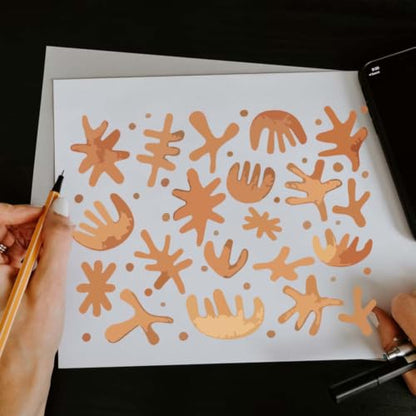 FINGERINSPIRE 12Pcs Geometric Painting Stencils 9.84x7.87inch with Paintbrush Reusable Texture Art Stencils Geometric Plastic Hollow Out Templates for Wood Furniture Canvas Scrapbook