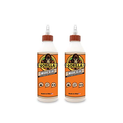 Gorilla Wood Glue, 18 Ounce Bottle, Natural Wood Color, (Pack of 2)