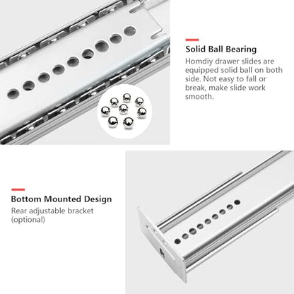 homdiy 12 Inch Heavy Duty Center Mount Drawer Slides Track (5 Pcs) - size: 12 Inch, style: 5 Pack