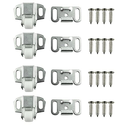 RLECS Single Roller Catch 4Sets Single Roller Suction Buckle with Screws for Overlay Cabinet Door