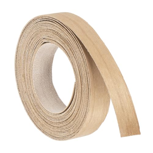 uxcell 5/8 Inch x 15ft Wood Veneer Edge Banding, Pre-Glued Flexible Cherry Wood Edging Strips, Iron on with Hot Melt Adhesive Wood Tape for Cabinet Repair and Furniture Restoration - size: 5/8 Inch x 15ft