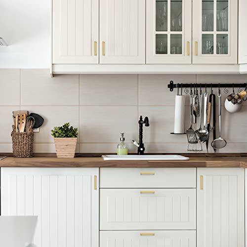 Ravinte Brushed Brass Square Cabinet Handles Drawer Pulls 4 Inch 30 Pack - color: Brushed Gold