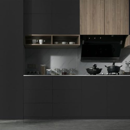 Black Wallpaper Peel and Stick with Tools, Matte Black Contact Paper - color: Black, size: 17.7" x 590.5"
