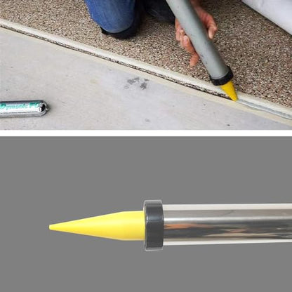 Yellow Reusable Caulking Nozzle Applicator for Caulk Gun, Epoxy Extension Tool, 12 Pack