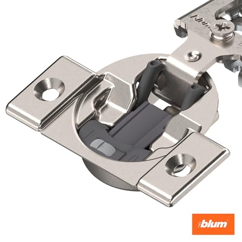 Blum Compact BLUMOTION Hinge (25 Kits), 1/2" Overlay, 105° Opening Angle, Steel, Integrated Soft-Close Hinges for Face Frame Cabinets - size: 25 KITS, style: With Screws