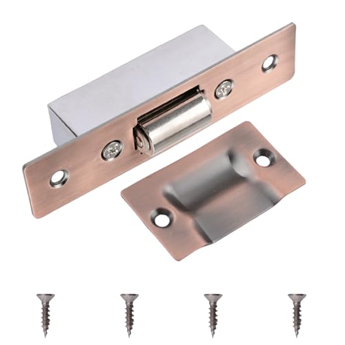 INCREWAY 1 Set Silent Roller Catch, Stainless Steel Ball Catch Roller Latch with Strike Plate for Kitchen Cabinet Closet Cupboard Furniture Door (Red Bronze) - color: Red Bronze, size: 1pc