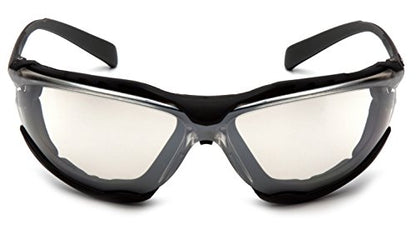 Pyramex Proximity Safety Glasses Eye Protection, Amber H2X Anti-Fog - color: I/O Mirror Anti-fog Lens/ Black Frame
