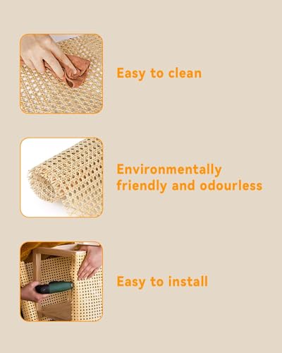 16-inch Wide Rattan Webbing 40-inch Long (3.3 ft.) Rattan Webbing Rolls for Furniture, Chairs, cabinets, Ceilings, beds Rattan Projects Basket Weaving Supplies Open mesh Rattan - color: Dark color16/40 inch