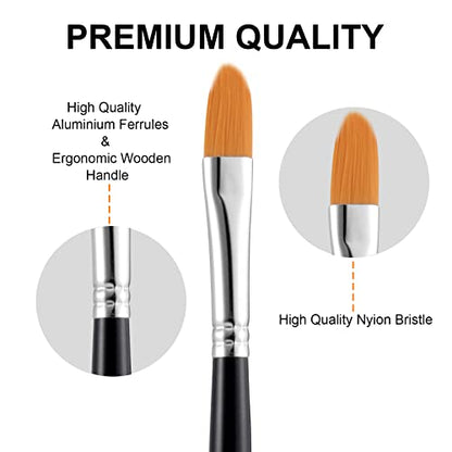 GOTIDEAL Paint Brushes, Acrylic Paint Brushes, 10 Pcs Round Pointed Tip