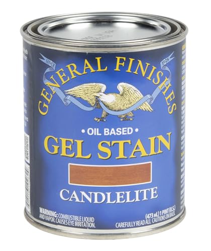 General Finishes Oil Base Gel Stain, 1 Pint, Candlelite - color: Candlelite, size: 1 Pint