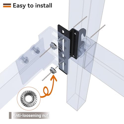 2Pcs 711 Bolt-On to Hook-On Bed Frame Conversion Brackets, Bed Frame Hooks, Universal Headboard Brackets, Widened Hole Slot, Height Adjustable, Black - color: 2Pcs Bed Frame Hooks
