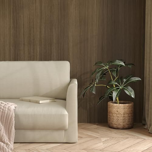 JSEVEM Walnut Wood Contact Paper Brown Peel and Stick Wallpaper Waterproof Removable Vinyl Warp Self-Adhesive Wall Paper for Countertops Bedrooms Kitchen Furniture16×118" - color: Brown, size: 16" x 118"
