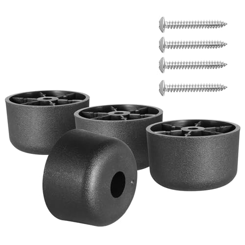 Plastic Couch Legs 1-1/4 inch, Screw-In Round Furniture Legs - Black, 4pcs - size: 1-1/4 Inch