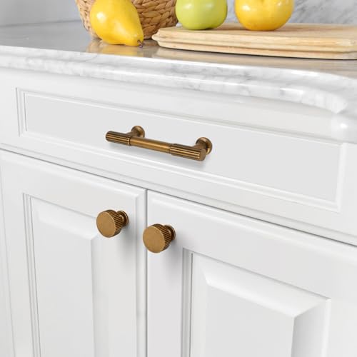 Asidrama 10 Pack Antique Brass Kitchen Cabinet Knobs - color: Antique Brass