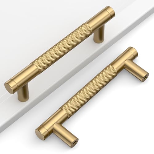Champagne Bronze Knurled Cabinet Handles Kitchen Pulls 3.75 Inch 10 Pack - color: Champagne Bronze, size: 3.75" Hole Center