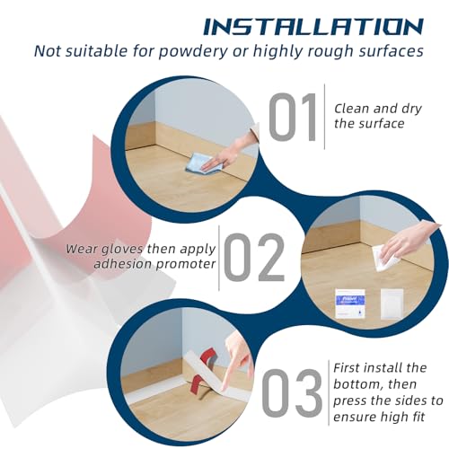 Flexible Quarter Round Molding Trim - Peel and Stick Silicone Caulk Strip - color: White, size: 236 Inch