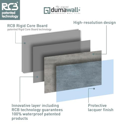 Dumawall+ Waterproof Wall Tiles Easy Install Indian Creek 8 Pack - color: Indian Creek, size: 8 Pack: 11.81" x 23.62"