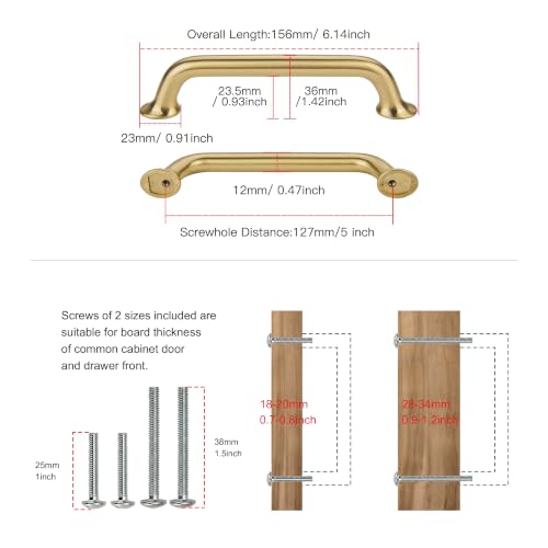 TUNNY 10 Pack Cabinet Handles-5"/128mm Champagne Bronze Cabinet Pulls - color: Champagne Bronze, size: 5"(128mm)Hole Center