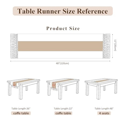Boho Macrame Table Runner with Tassels 48in Grey Farmhouse Runner - color: White & Grey, size: 12'' x 48''